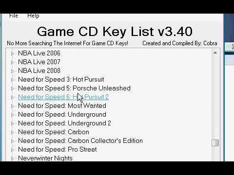 game cd key list